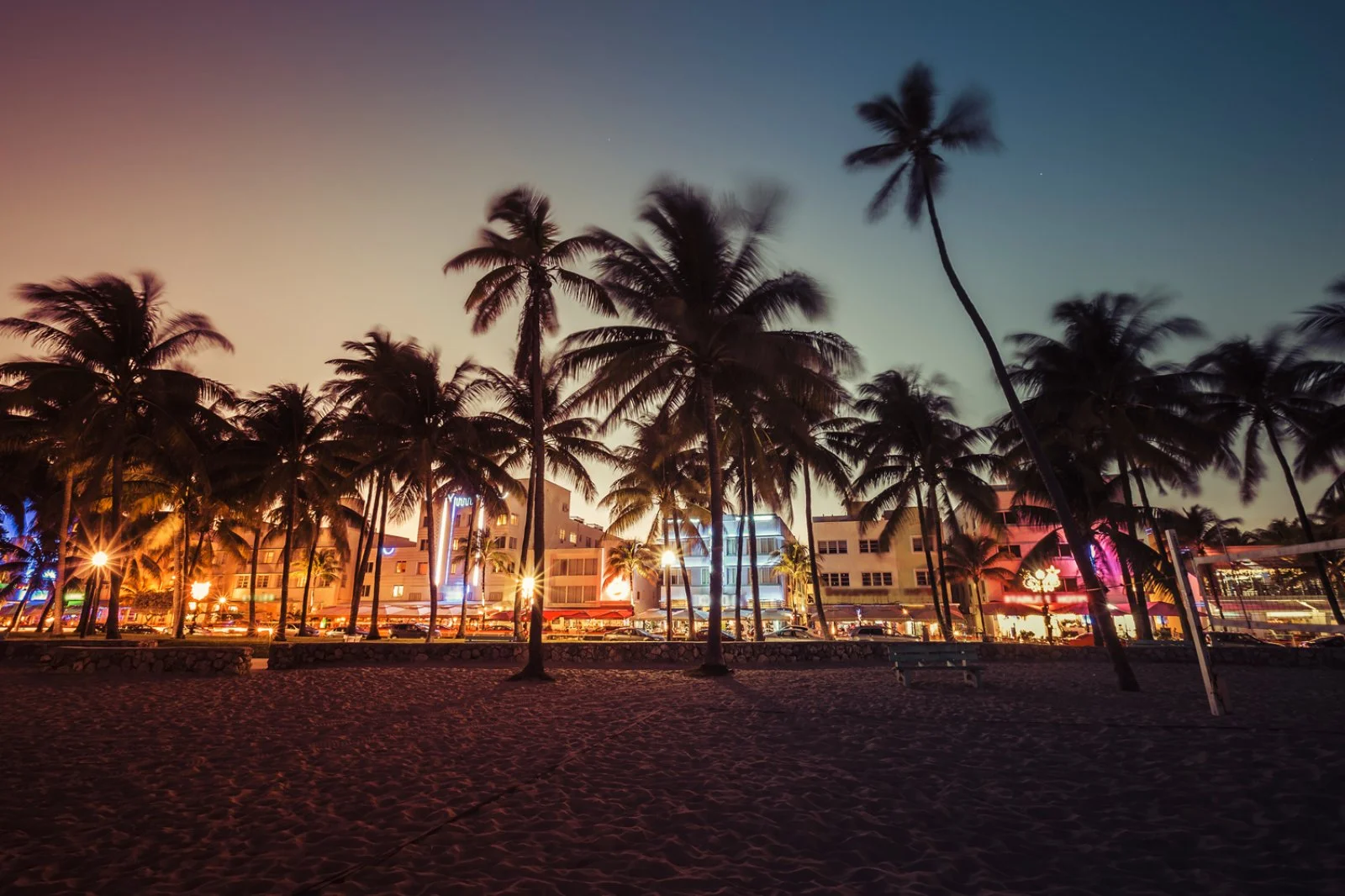 Sunny Florida - Miami, Ocean Drive Sunny Florida - Miami, Ocean Drive