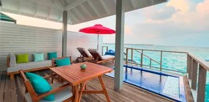 Water villa with pool + slide
