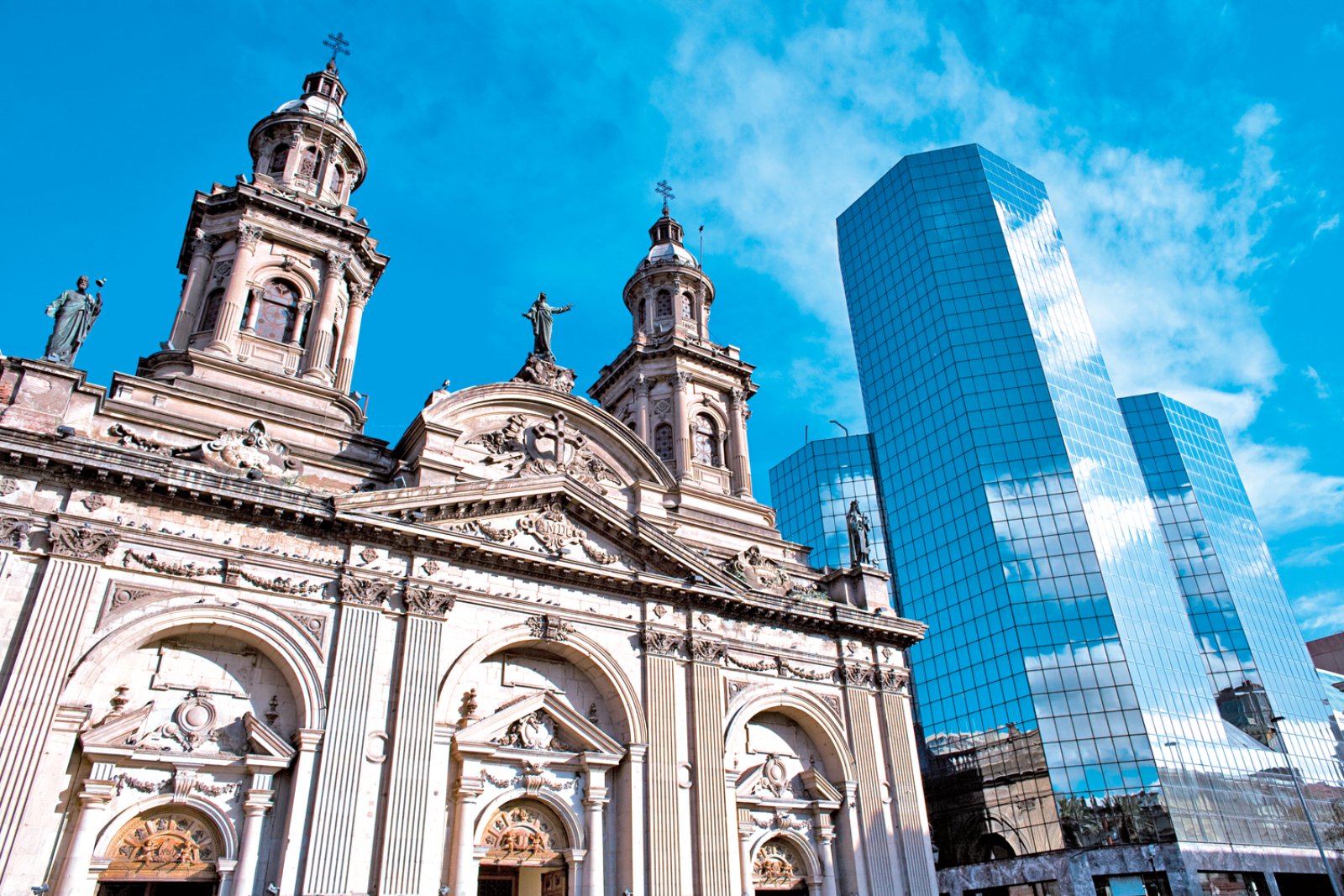 Alla Fine Del Mondo - Santiago, Plaza De Armas, Metropolitan Cathedral, Tower Of Santiago