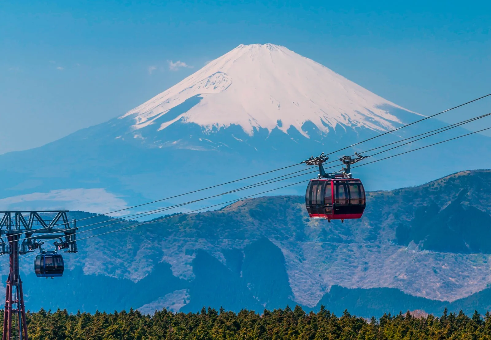 Sulle Orme Dei Samurai - Ropeway And View Of Mountain Fuji From Owakudani, Hakone, Japan Sulle Orme Dei Samurai - Ropeway And View Of Mountain Fuji From Owakudani, Hakone, Japan