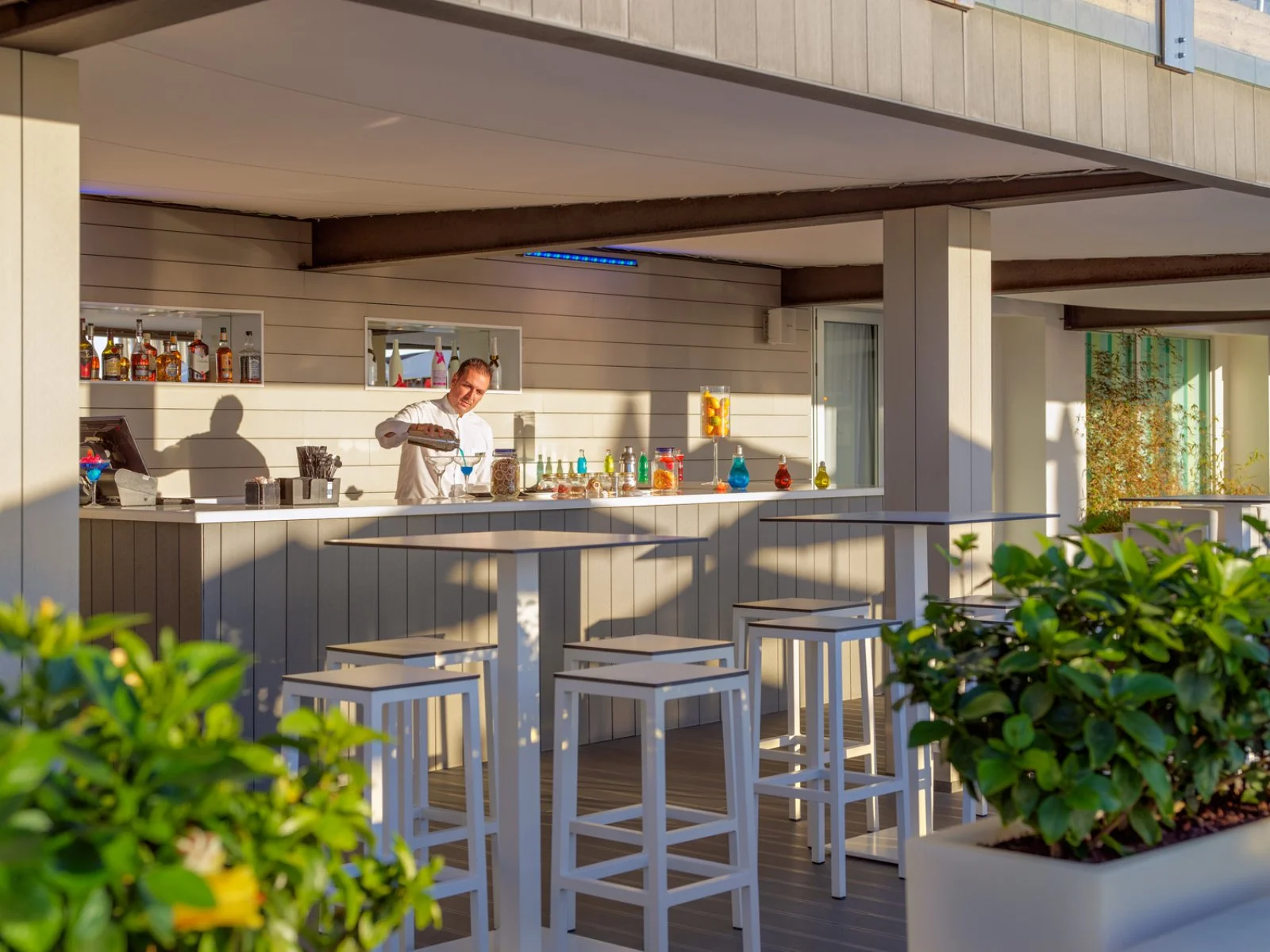 Bar sunset beach