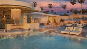 Area piscina solo adulti - rendering